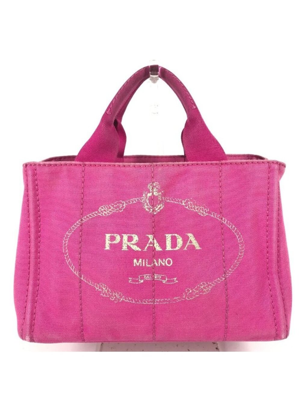 Prada Handbag Canapa Logo Cotton Pink